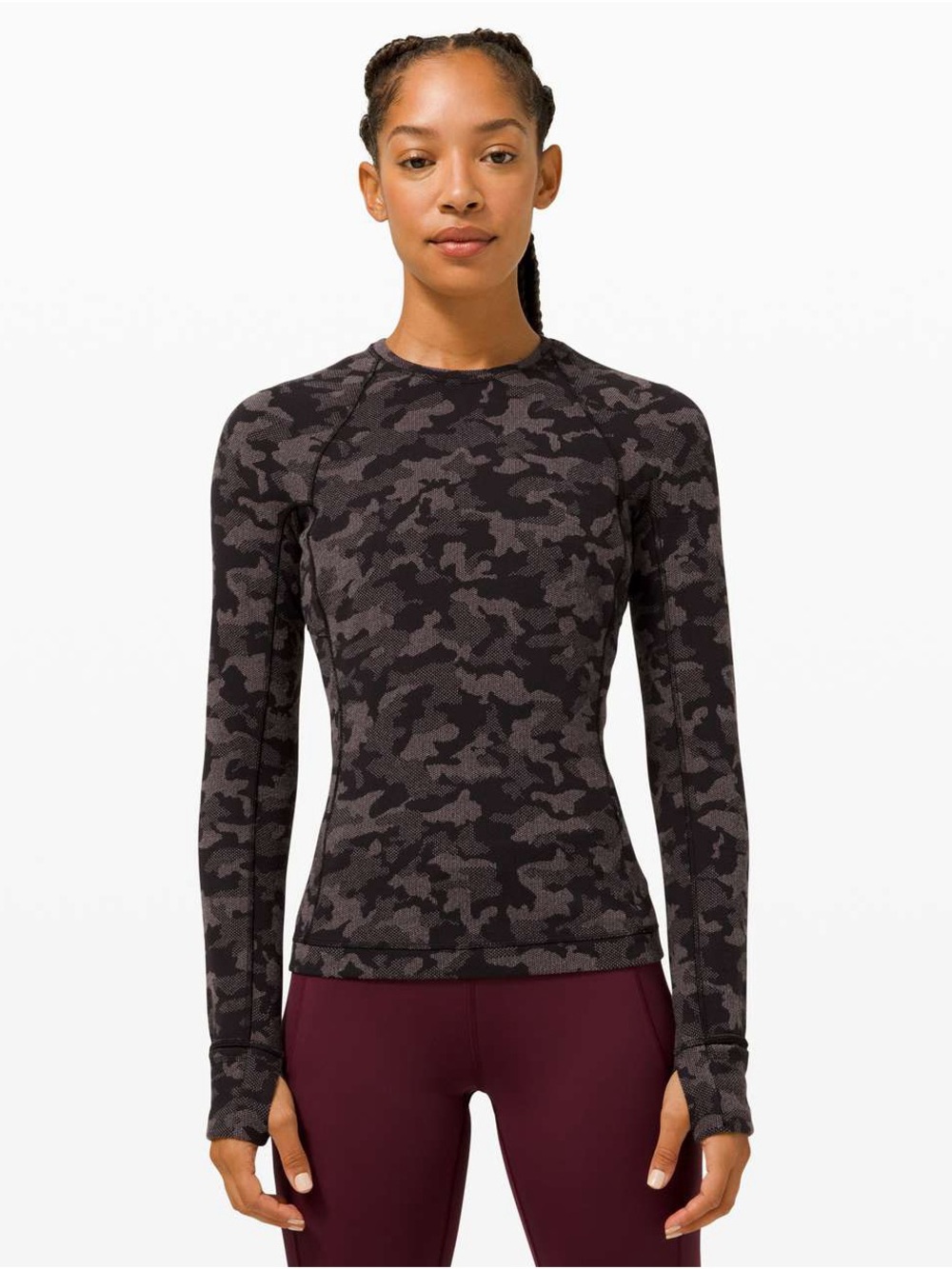 Lululemon Size 6 Runderful Long Sleeve
Heritage Camo Jacquard Black Lunar Rock
